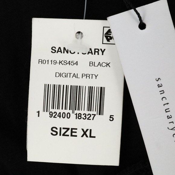 Sanctuary Jumpsuit Womens XL Black Velour Stretch Knit Pockets Strappy New - Picture 12 of 15